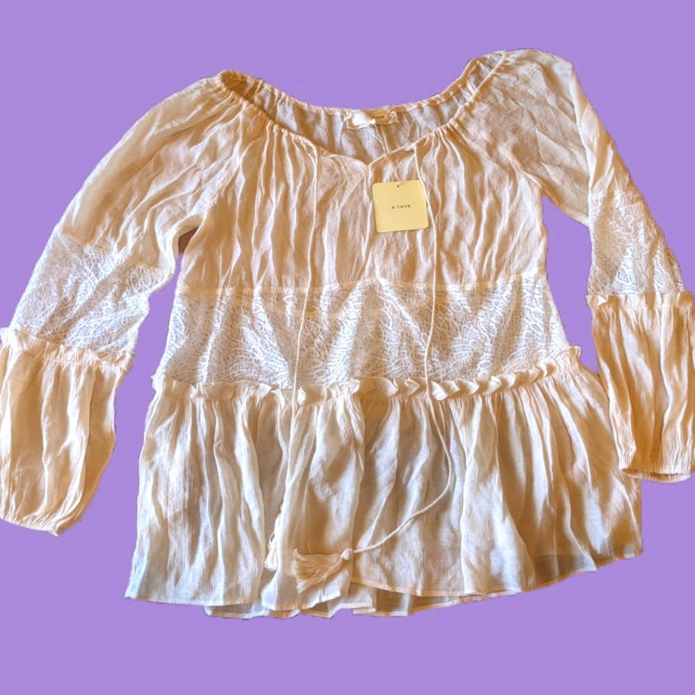 NWT lace and ruffled shirt